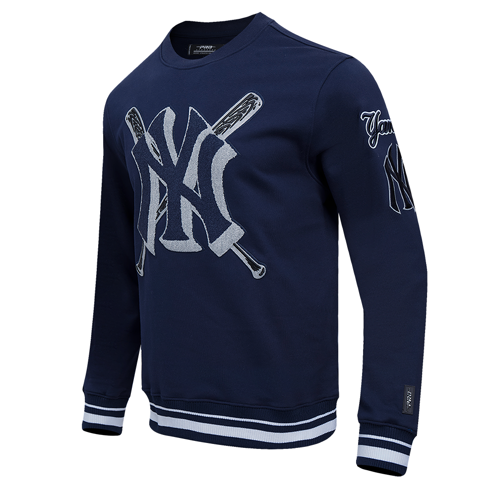 MLB NEW YORK YANKEES MASH UP MEN'S RIB FLC CREWNECK (MIDNIGHT NAVY)
