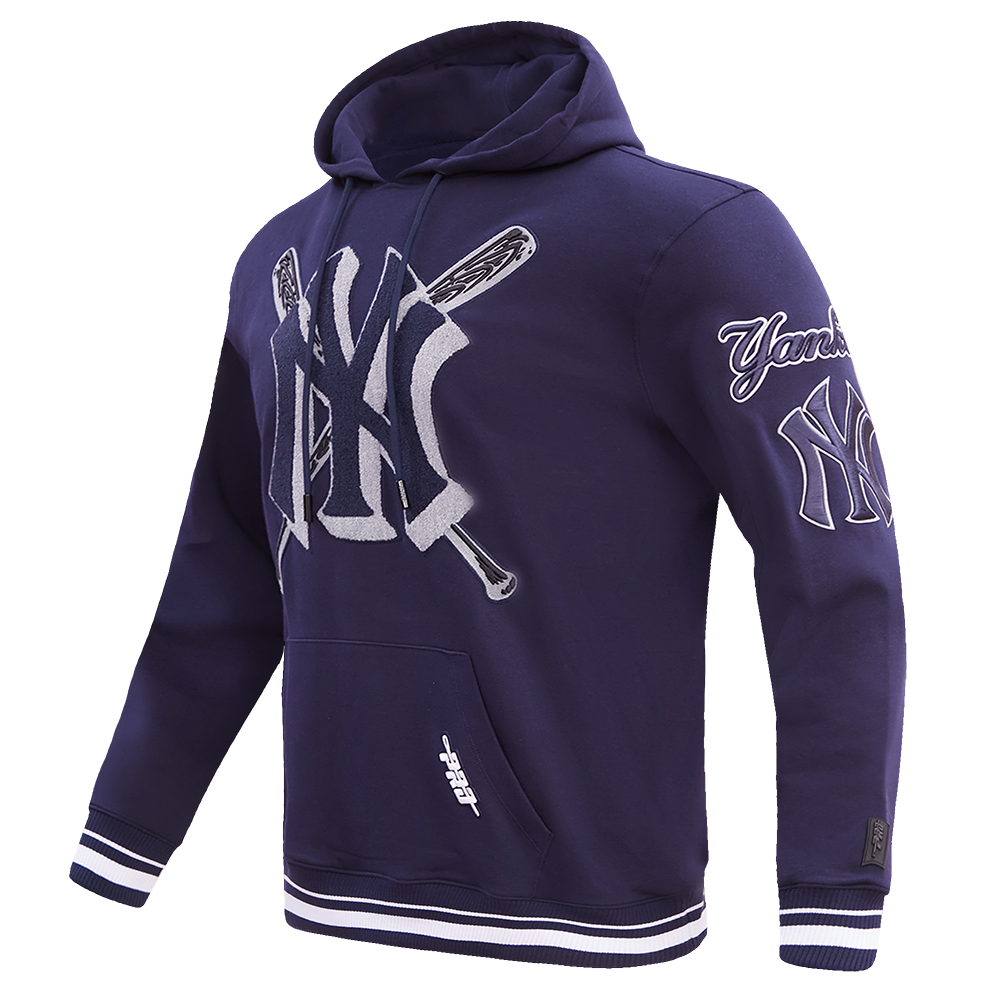 MLB NEW YORK YANKEES MASH UP MEN'S RIB FLC PO HOODIE (MIDNIGHT NAVY)