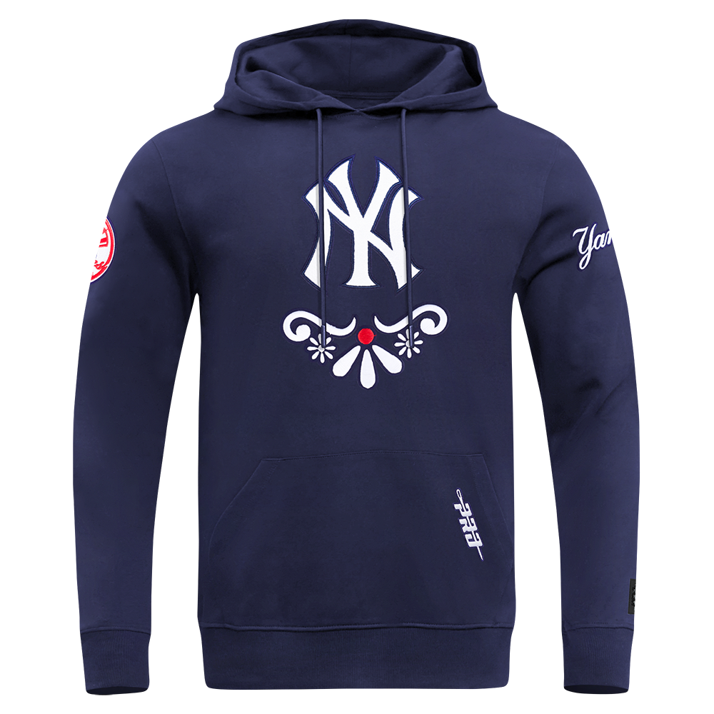 MLB NEW YORK YANKEES SUGAR SKULL MEN'S FLC PO HOODIE (MIDNIGHT NAVY)