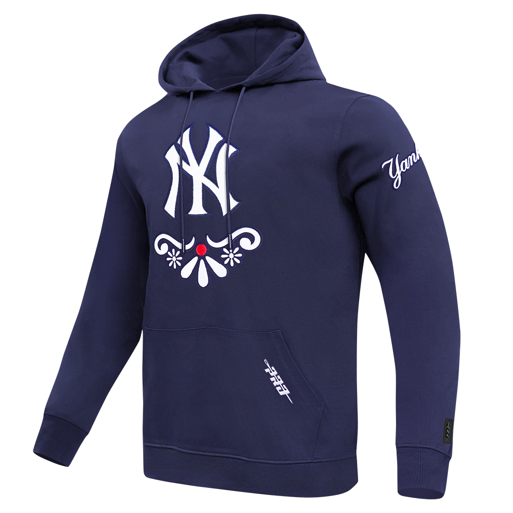 MLB NEW YORK YANKEES SUGAR SKULL MEN'S FLC PO HOODIE (MIDNIGHT NAVY)