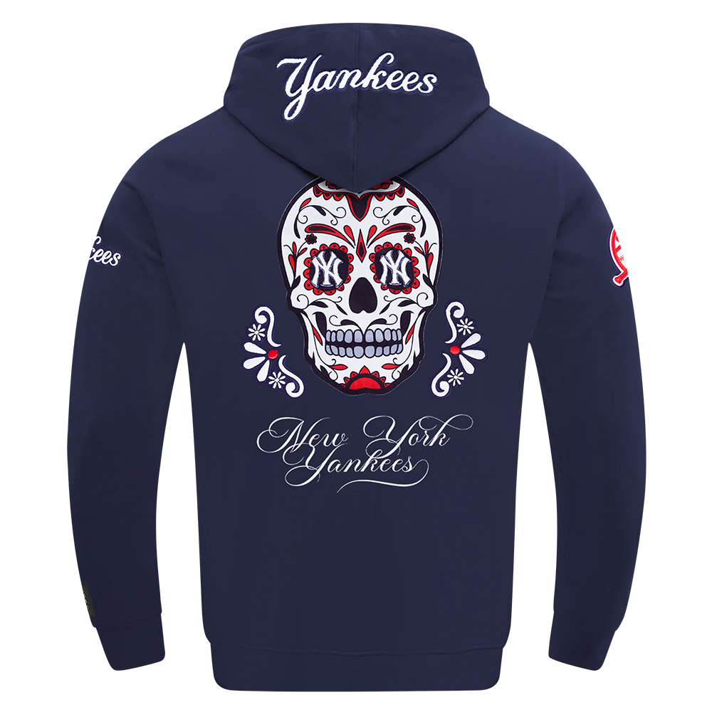MLB NEW YORK YANKEES SUGAR SKULL MEN'S FLC PO HOODIE (MIDNIGHT NAVY)