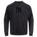 MLB NEW YORK YANKEES WASHED VANGUARD MEN'S CREWNECK SWEATSHIRT (WASHED BLACK)