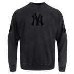 MLB NEW YORK YANKEES WASHED VANGUARD MEN'S CREWNECK SWEATSHIRT (WASHED BLACK)