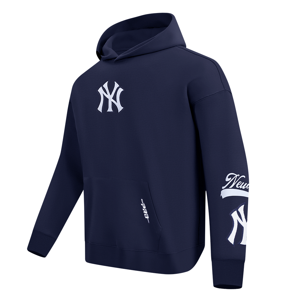 MLB NEW YORK YANKEES LIVING LARGE CHANDAIL À CAPUCHON EN MOLLETON À ÉPAULES TOMBANTES POUR HOMME (MARINE MINUIT)