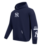 MLB NEW YORK YANKEES LIVING LARGE CHANDAIL À CAPUCHON EN MOLLETON À ÉPAULES TOMBANTES POUR HOMME (MARINE MINUIT)