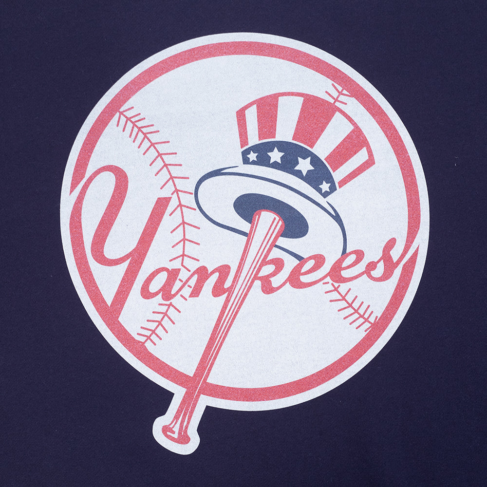 MLB NEW YORK YANKEES LIVING LARGE CHANDAIL À CAPUCHON EN MOLLETON À ÉPAULES TOMBANTES POUR HOMME (MARINE MINUIT)