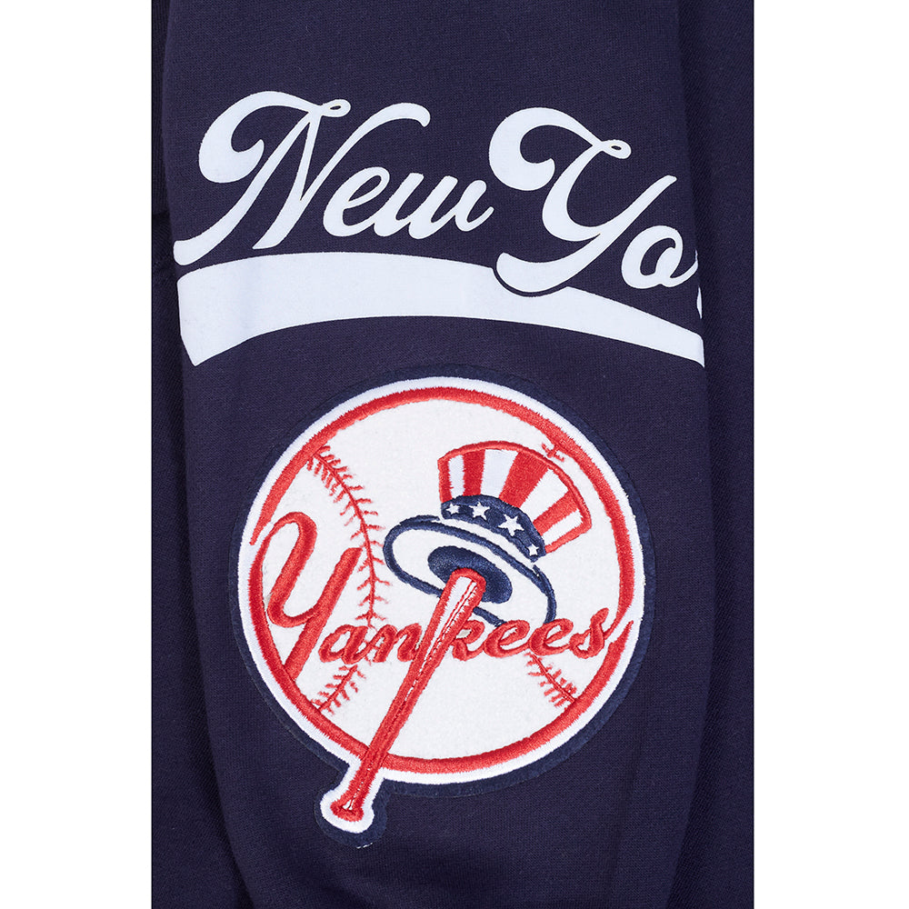 MLB NEW YORK YANKEES LIVING LARGE CHANDAIL À CAPUCHON EN MOLLETON À ÉPAULES TOMBANTES POUR HOMME (MARINE MINUIT)
