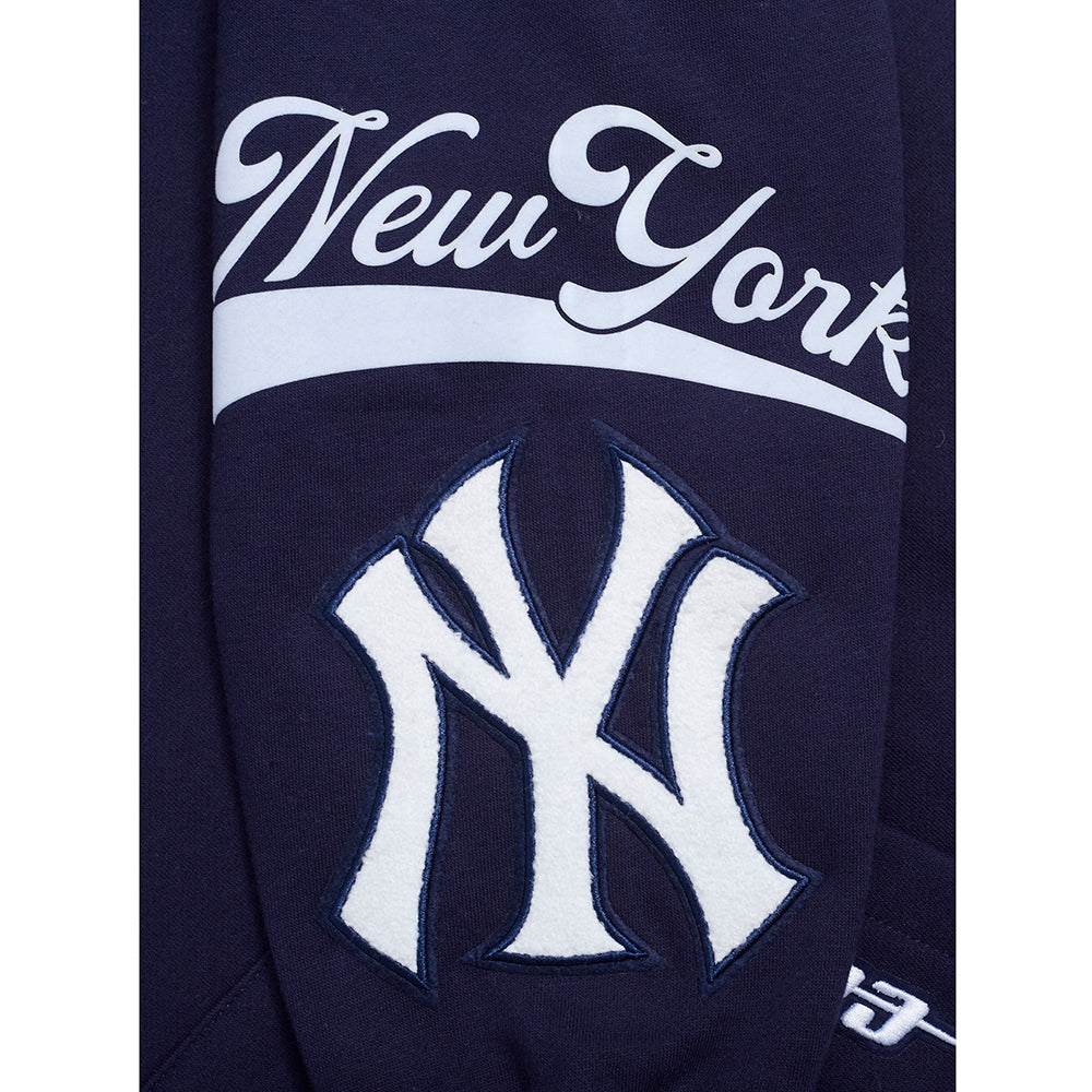 MLB NEW YORK YANKEES LIVING LARGE CHANDAIL À CAPUCHON EN MOLLETON À ÉPAULES TOMBANTES POUR HOMME (MARINE MINUIT)
