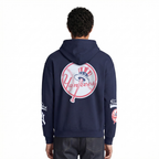 MLB NEW YORK YANKEES LIVING LARGE CHANDAIL À CAPUCHON EN MOLLETON À ÉPAULES TOMBANTES POUR HOMME (MARINE MINUIT)