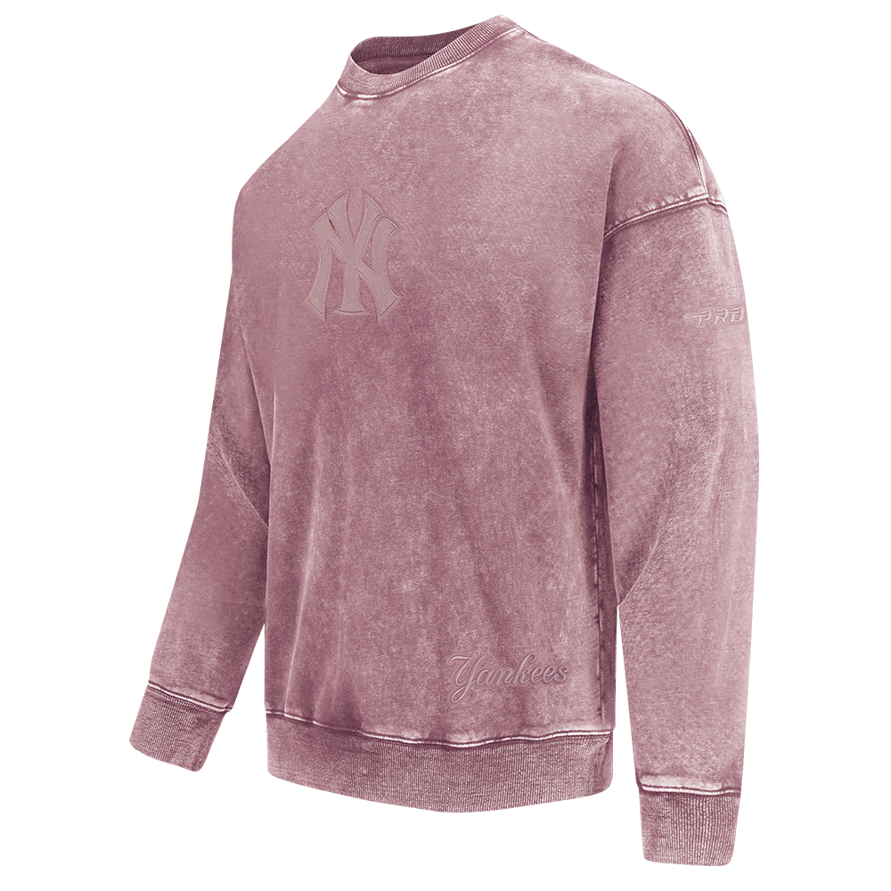 MLB NEW YORK YANKEES WASHED CLASSIC CHANDAIL OUATÉ À COL ROND POUR HOMME (MAUVE DÉLAVÉ)