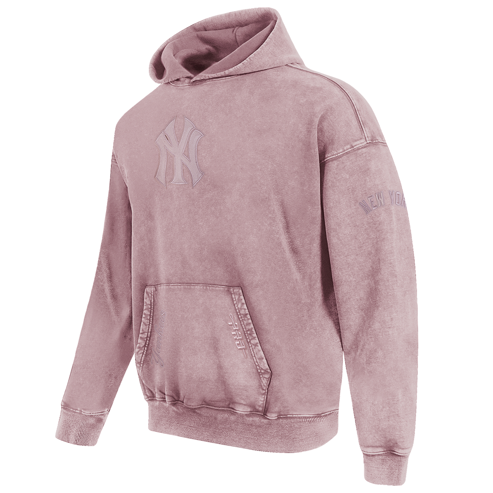 MLB NEW YORK YANKEES WASHED CLASSIC MEN'S PULLOVER HOODIE (WASHED MAUVE)