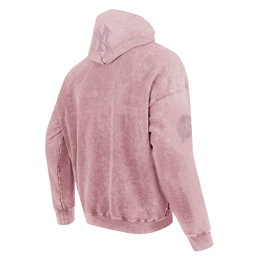 MLB NEW YORK YANKEES WASHED CLASSIC MEN'S PULLOVER HOODIE (WASHED MAUVE)