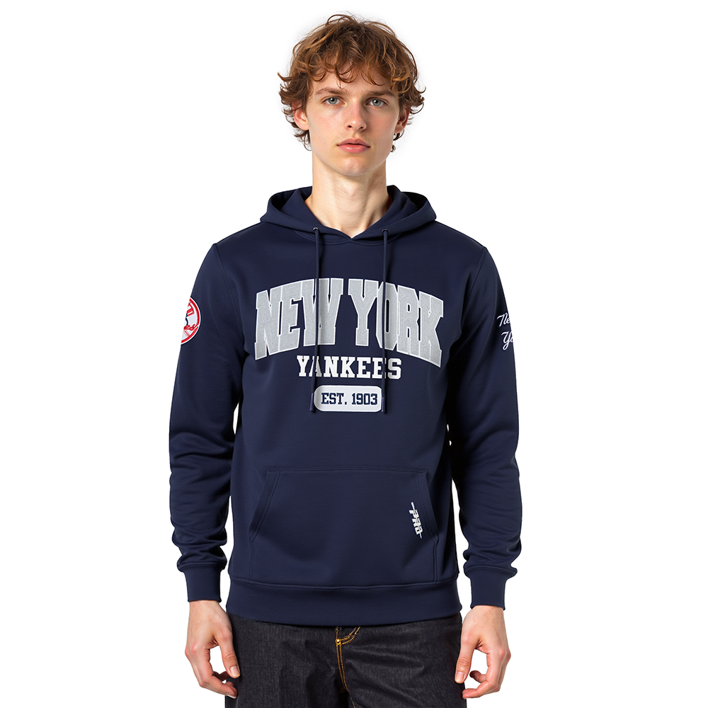 MLB NEW YORK YANKEES CITY ARCH CHANDAIL À CAPUCHON EN MOLLETON POUR HOMME (MARINE MINUIT)