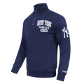 MLB NEW YORK YANKEES CITY ARCH HAUT EN MOLLETON À GLISSIÈRE AU QUART POUR HOMME (MARINE MINUIT)