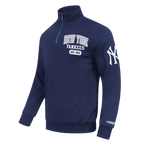MLB NEW YORK YANKEES CITY ARCH HAUT EN MOLLETON À GLISSIÈRE AU QUART POUR HOMME (MARINE MINUIT)