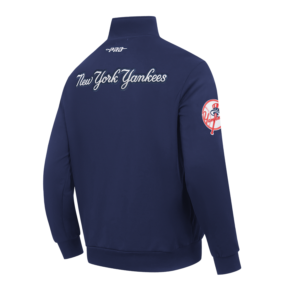 MLB NEW YORK YANKEES CITY ARCH HAUT EN MOLLETON À GLISSIÈRE AU QUART POUR HOMME (MARINE MINUIT)