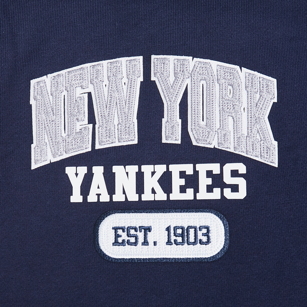 MLB NEW YORK YANKEES CITY ARCH HAUT EN MOLLETON À GLISSIÈRE AU QUART POUR HOMME (MARINE MINUIT)
