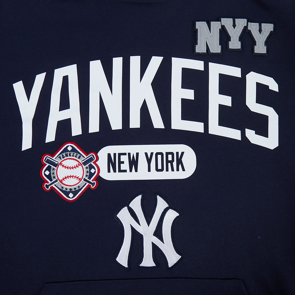 MLB NEW YORK YANKEES LETTERMAN CHANDAIL À CAPUCHON POUR HOMME (MARINE MINUIT)