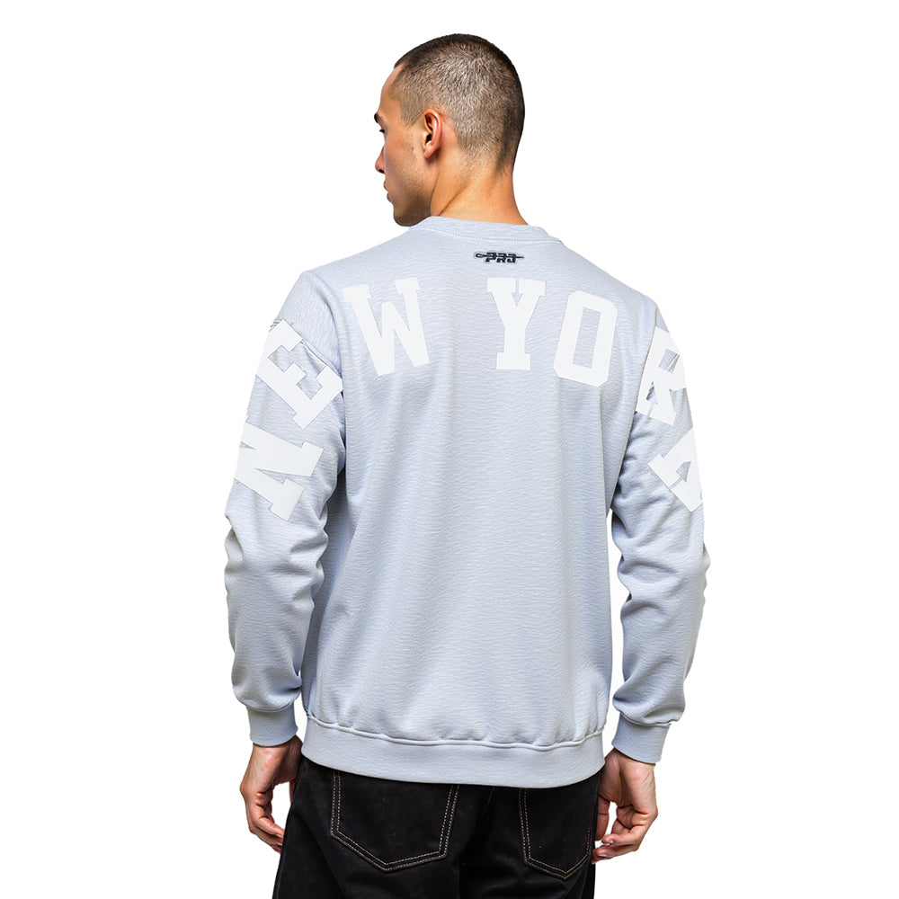MLB NEW YORK YANKEES WINGSPAN MEN'S DROP SHOULDER FLC CREWNECK V2 (DARK HEATHER GRAY)