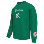 MLB NEW YORK YANKEES WINGSPAN CHANDAIL À COL ROND EN MOLLETON À ÉPAULES TOMBANTES V2 POUR HOMME (VERT KELLY)