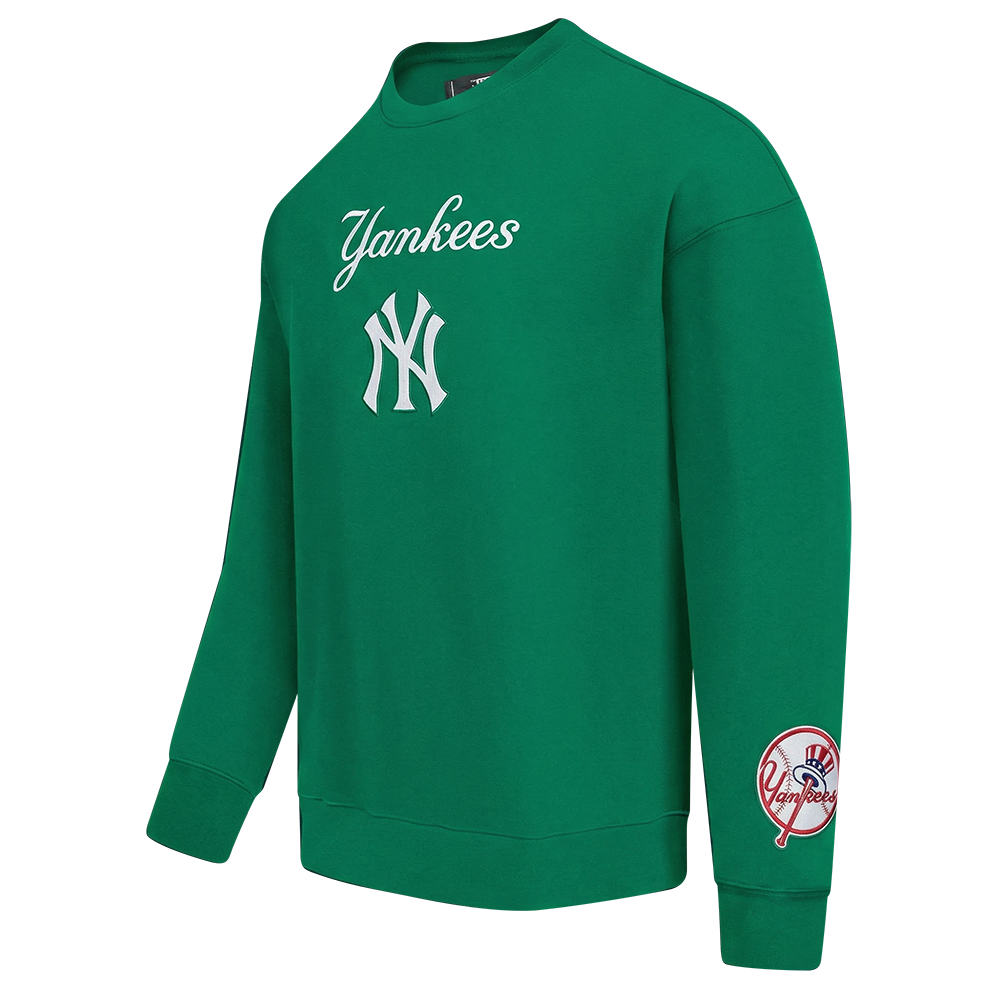 MLB NEW YORK YANKEES WINGSPAN CHANDAIL À COL ROND EN MOLLETON À ÉPAULES TOMBANTES V2 POUR HOMME (VERT KELLY)