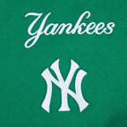 MLB NEW YORK YANKEES WINGSPAN CHANDAIL À COL ROND EN MOLLETON À ÉPAULES TOMBANTES V2 POUR HOMME (VERT KELLY)