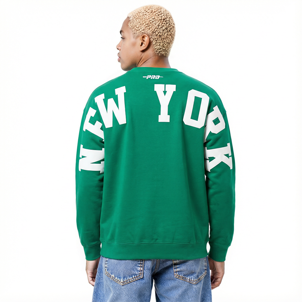 MLB NEW YORK YANKEES WINGSPAN CHANDAIL À COL ROND EN MOLLETON À ÉPAULES TOMBANTES V2 POUR HOMME (VERT KELLY)