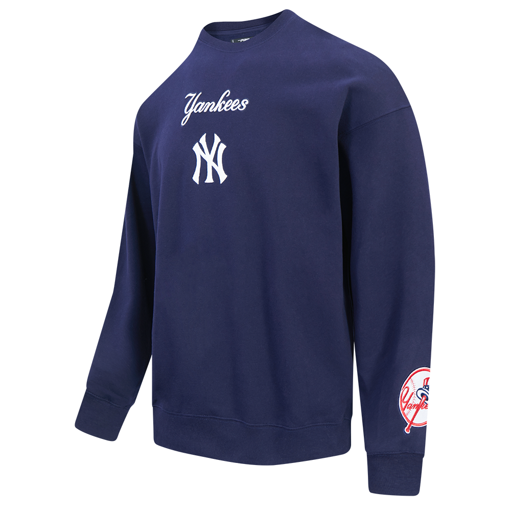 MLB NEW YORK YANKEES WINGSPAN MEN'S DROP SHOULDER FLC CREWNECK V2 (MIDNIGHT NAVY)