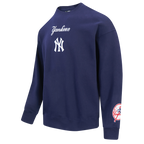MLB NEW YORK YANKEES WINGSPAN MEN'S DROP SHOULDER FLC CREWNECK V2 (MIDNIGHT NAVY)