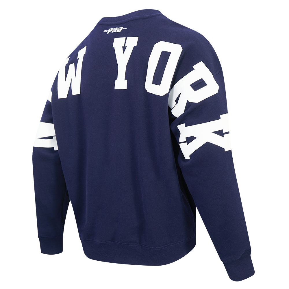 MLB NEW YORK YANKEES WINGSPAN MEN'S DROP SHOULDER FLC CREWNECK V2 (MIDNIGHT NAVY)