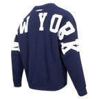 MLB NEW YORK YANKEES WINGSPAN MEN'S DROP SHOULDER FLC CREWNECK V2 (MIDNIGHT NAVY)