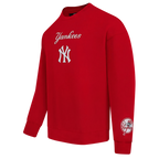 MLB NEW YORK YANKEES WINGSPAN MEN'S DROP SHOULDER FLC CREWNECK V2 (RED)