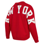 MLB NEW YORK YANKEES WINGSPAN MEN'S DROP SHOULDER FLC CREWNECK V2 (RED)