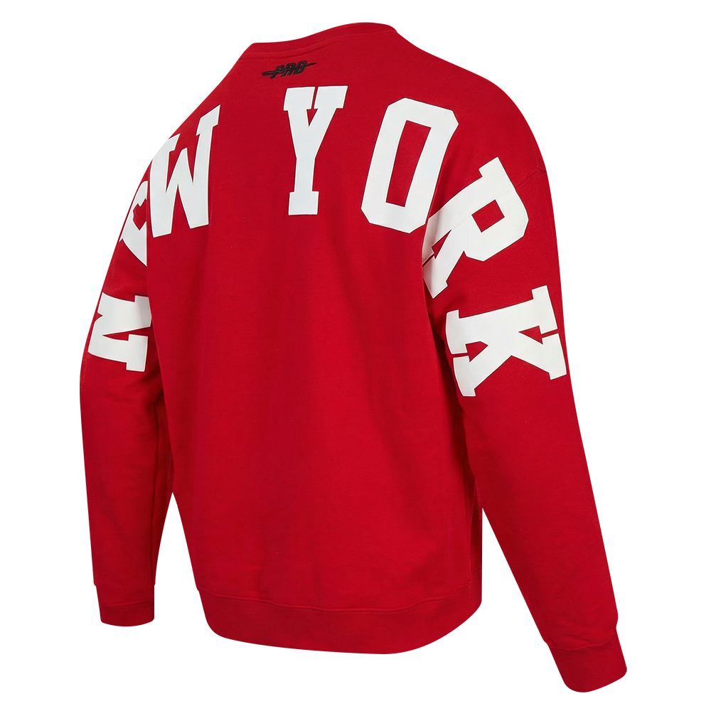 MLB NEW YORK YANKEES WINGSPAN MEN'S DROP SHOULDER FLC CREWNECK V2 (RED)