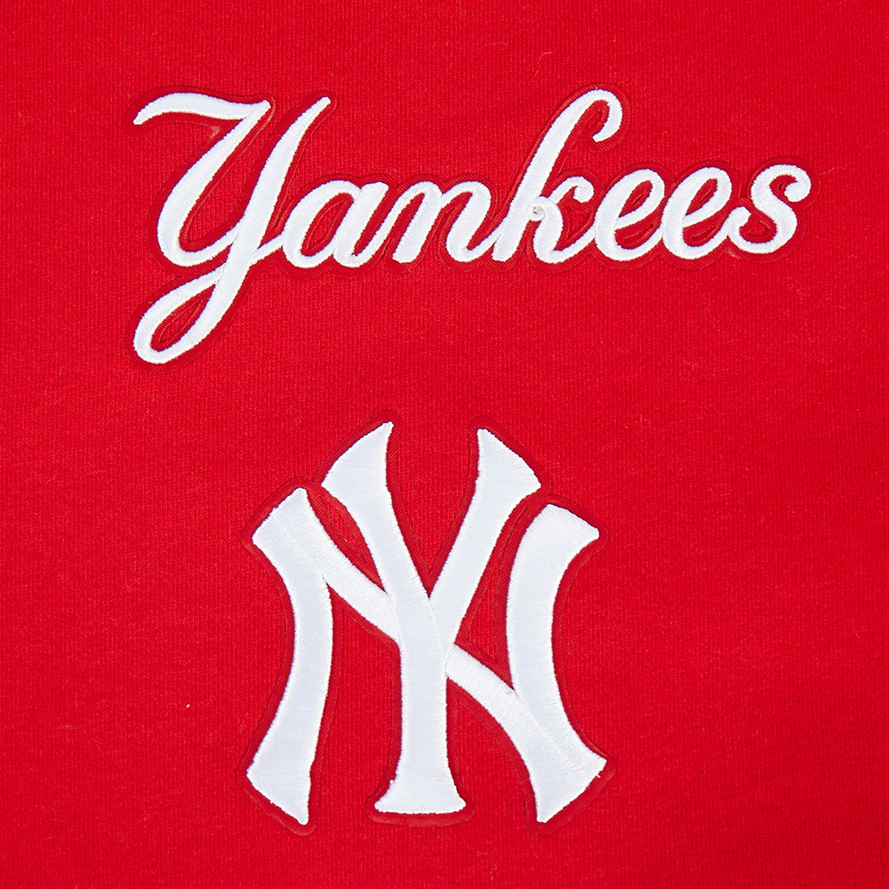 MLB NEW YORK YANKEES WINGSPAN MEN'S DROP SHOULDER FLC CREWNECK V2 (RED)