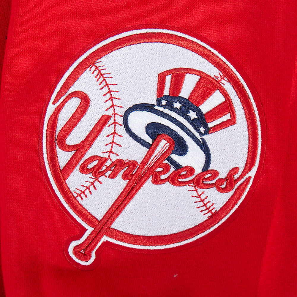 MLB NEW YORK YANKEES WINGSPAN MEN'S DROP SHOULDER FLC CREWNECK V2 (RED)
