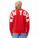 MLB NEW YORK YANKEES WINGSPAN MEN'S DROP SHOULDER FLC CREWNECK V2 (RED)