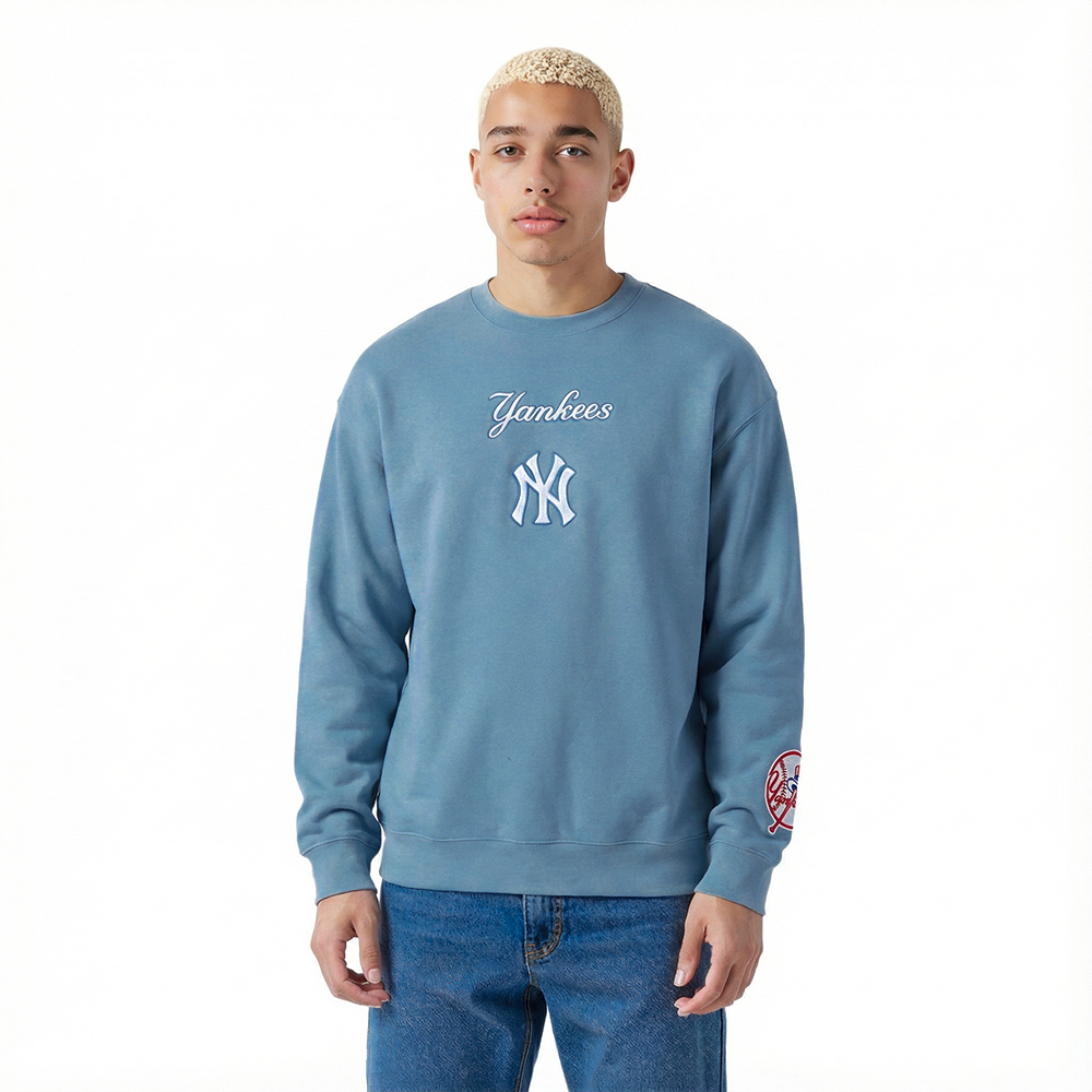 MLB NEW YORK YANKEES WINGSPAN MEN'S DROP SHOULDER FLC CREWNECK V2 (STOPL BLUE)