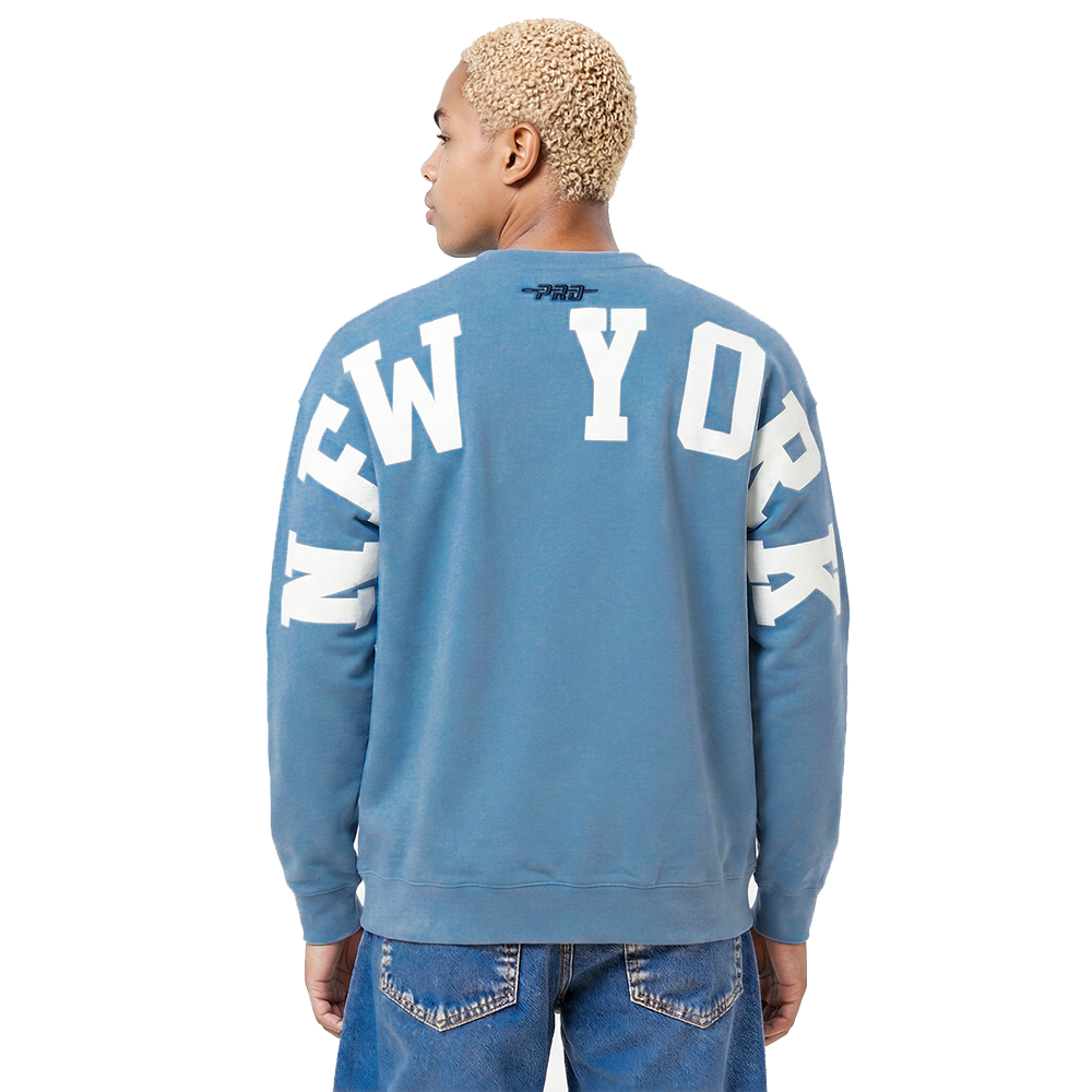 MLB NEW YORK YANKEES WINGSPAN MEN'S DROP SHOULDER FLC CREWNECK V2 (STOPL BLUE)