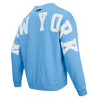 MLB NEW YORK YANKEES WINGSPAN CHANDAIL À COL ROND EN MOLLETON À ÉPAULES TOMBANTES V2 POUR HOMME (BLEU UNIVERSITÉ)