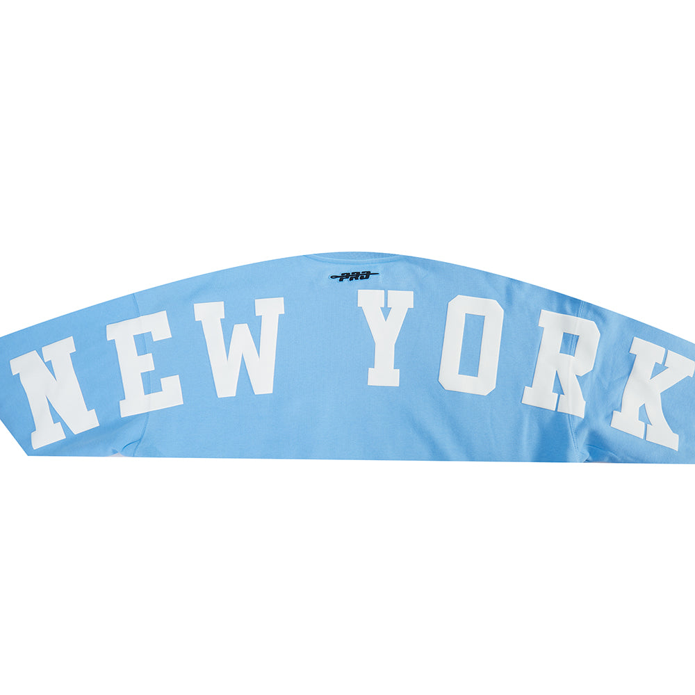 MLB NEW YORK YANKEES WINGSPAN CHANDAIL À COL ROND EN MOLLETON À ÉPAULES TOMBANTES V2 POUR HOMME (BLEU UNIVERSITÉ)