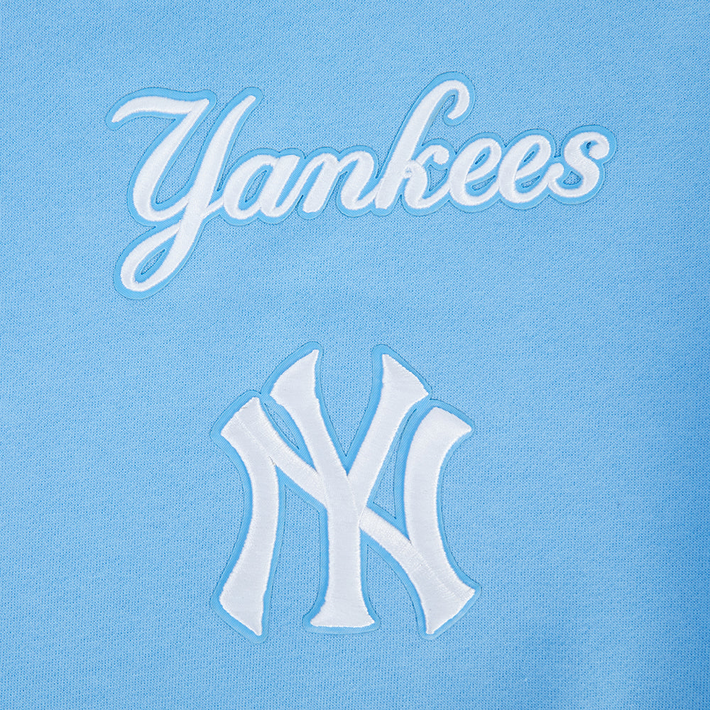 MLB NEW YORK YANKEES WINGSPAN CHANDAIL À COL ROND EN MOLLETON À ÉPAULES TOMBANTES V2 POUR HOMME (BLEU UNIVERSITÉ)