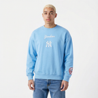 MLB NEW YORK YANKEES WINGSPAN CHANDAIL À COL ROND EN MOLLETON À ÉPAULES TOMBANTES V2 POUR HOMME (BLEU UNIVERSITÉ)