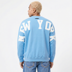 MLB NEW YORK YANKEES WINGSPAN CHANDAIL À COL ROND EN MOLLETON À ÉPAULES TOMBANTES V2 POUR HOMME (BLEU UNIVERSITÉ)