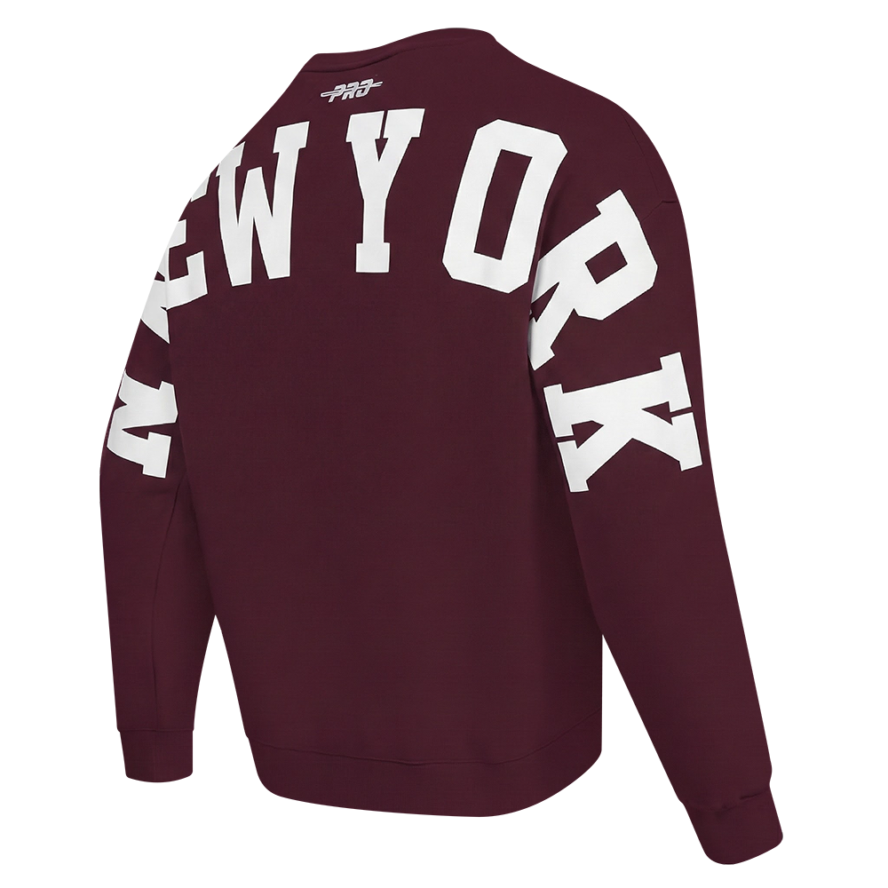 MLB NEW YORK YANKEES WINGSPAN CHANDAIL À COL ROND EN MOLLETON À ÉPAULES TOMBANTES V2 POUR HOMME (LIE-DE-VIN)