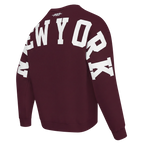 MLB NEW YORK YANKEES WINGSPAN CHANDAIL À COL ROND EN MOLLETON À ÉPAULES TOMBANTES V2 POUR HOMME (LIE-DE-VIN)