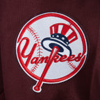 MLB NEW YORK YANKEES WINGSPAN CHANDAIL À COL ROND EN MOLLETON À ÉPAULES TOMBANTES V2 POUR HOMME (LIE-DE-VIN)