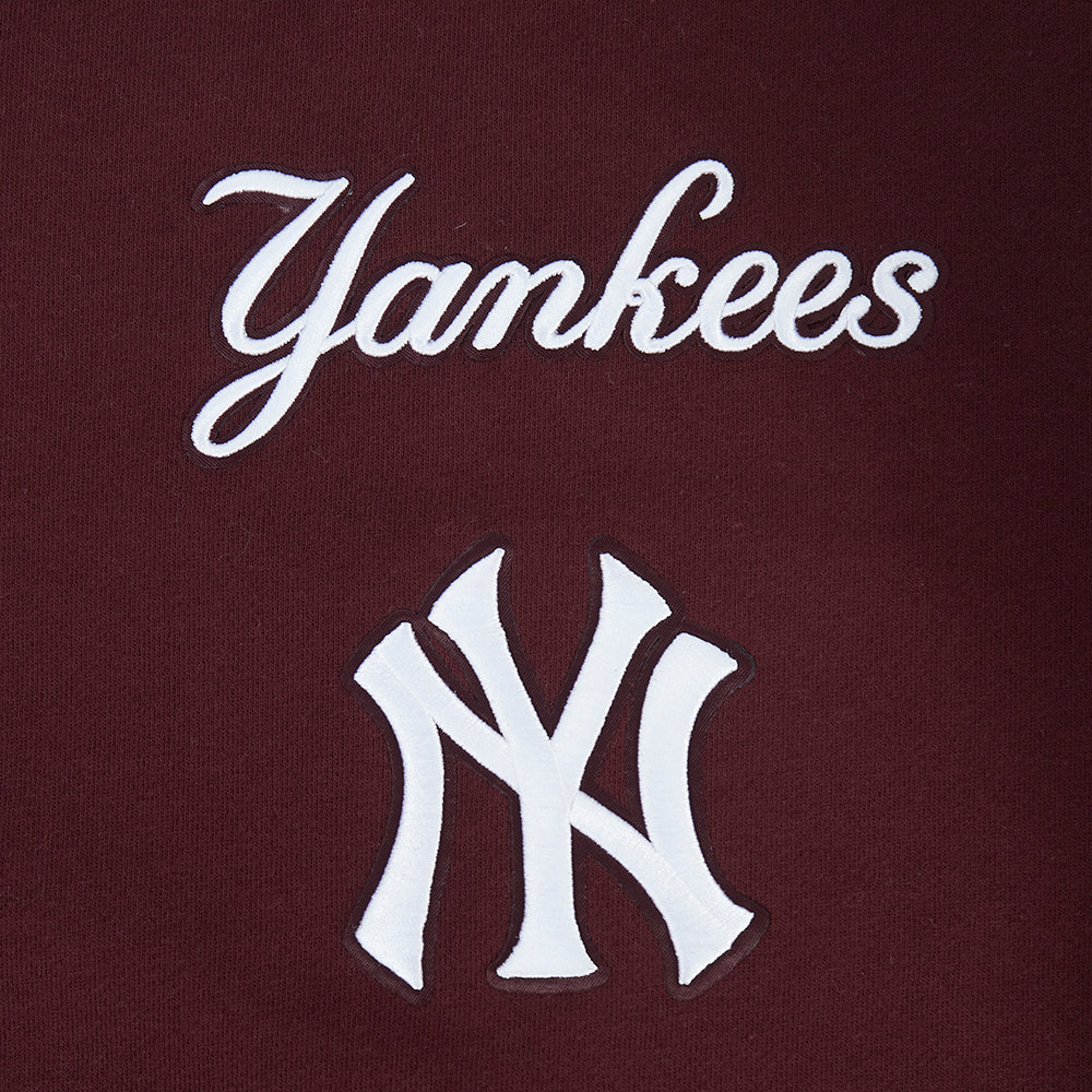 MLB NEW YORK YANKEES WINGSPAN CHANDAIL À COL ROND EN MOLLETON À ÉPAULES TOMBANTES V2 POUR HOMME (LIE-DE-VIN)