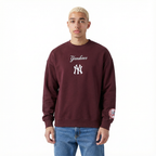 MLB NEW YORK YANKEES WINGSPAN CHANDAIL À COL ROND EN MOLLETON À ÉPAULES TOMBANTES V2 POUR HOMME (LIE-DE-VIN)