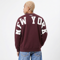MLB NEW YORK YANKEES WINGSPAN CHANDAIL À COL ROND EN MOLLETON À ÉPAULES TOMBANTES V2 POUR HOMME (LIE-DE-VIN)